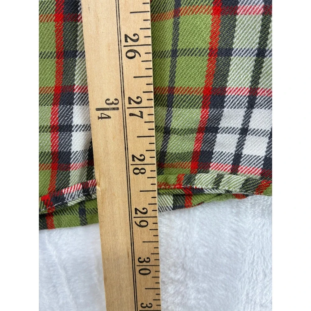 The North Face Flannel Mens Large Shirt Green Plaid Long Sleeve Button Up 6430